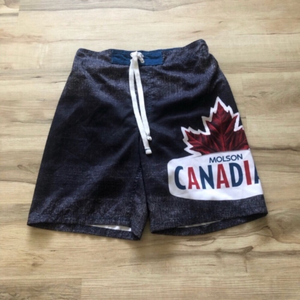 Molson Canadian Swim Shorts with Maple Leaf